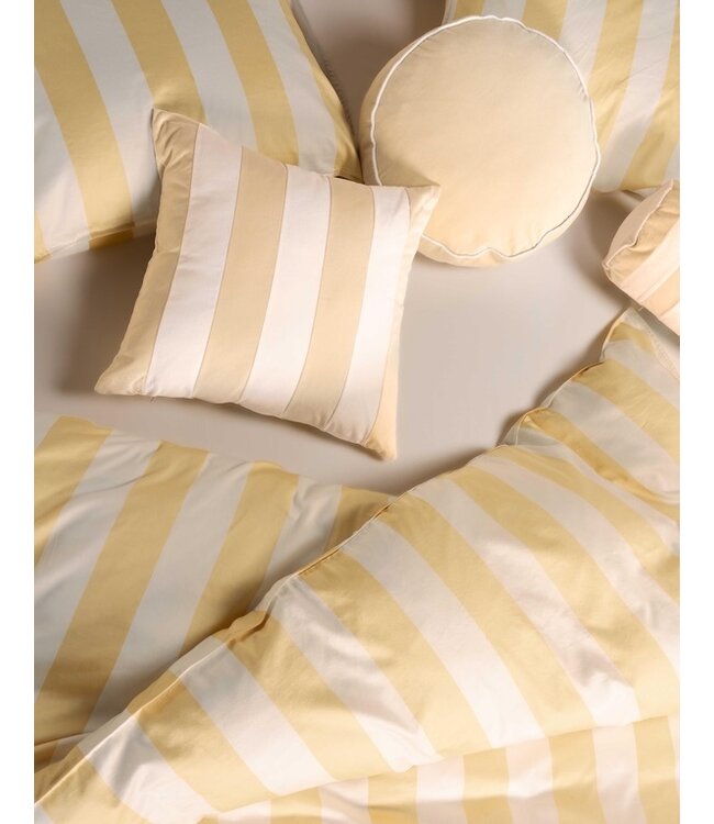 Essenza Minte Stripe Yellow straw - Vanilla dekbedovertrek