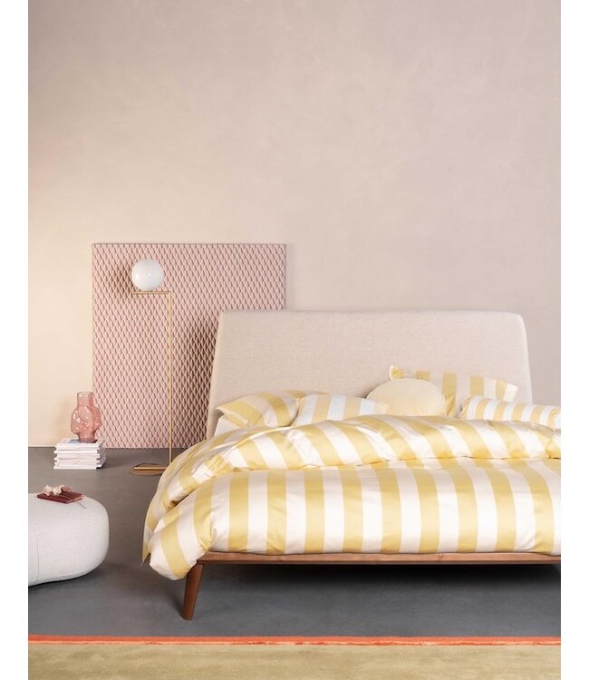 Essenza Minte Stripe Yellow straw - Vanilla dekbedovertrek