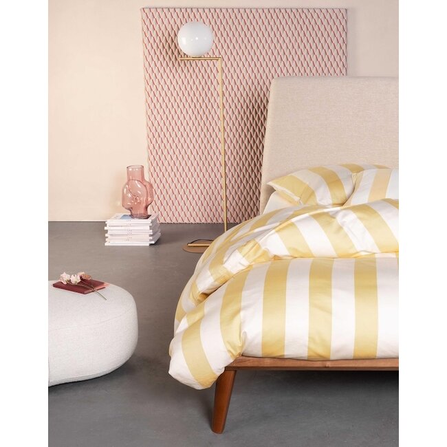 Essenza Minte Stripe Yellow straw - Vanilla dekbedovertrek