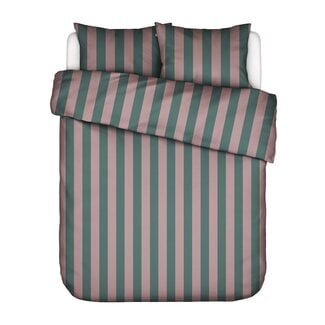 Essenza Essenza Minte Stripe Woodrose - Dark teal dekbedovertrek