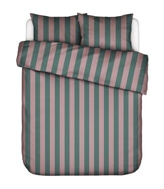 Essenza Essenza Minte Stripe Woodrose - Dark teal dekbedovertrek