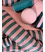 Essenza Minte Stripe Woodrose - Dark teal dekbedovertrek