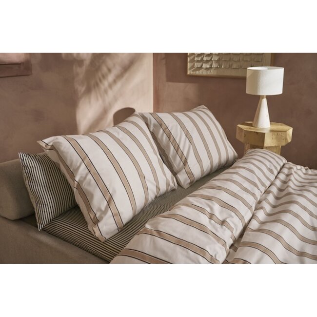 vtwonen Fun Stripe Naturel dekbedobertrek