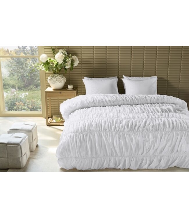 Rivièra Maison Ruffle Wit dekbedobertrek