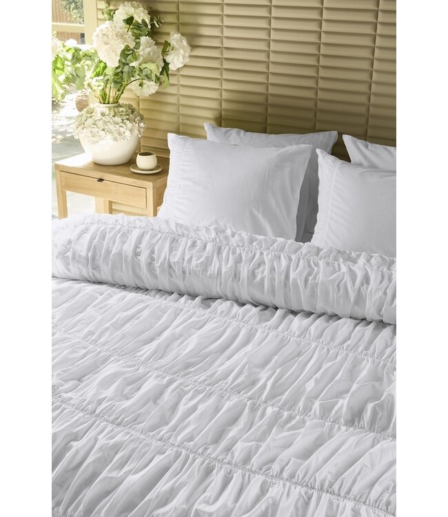 Rivièra Maison Ruffle Wit dekbedobertrek
