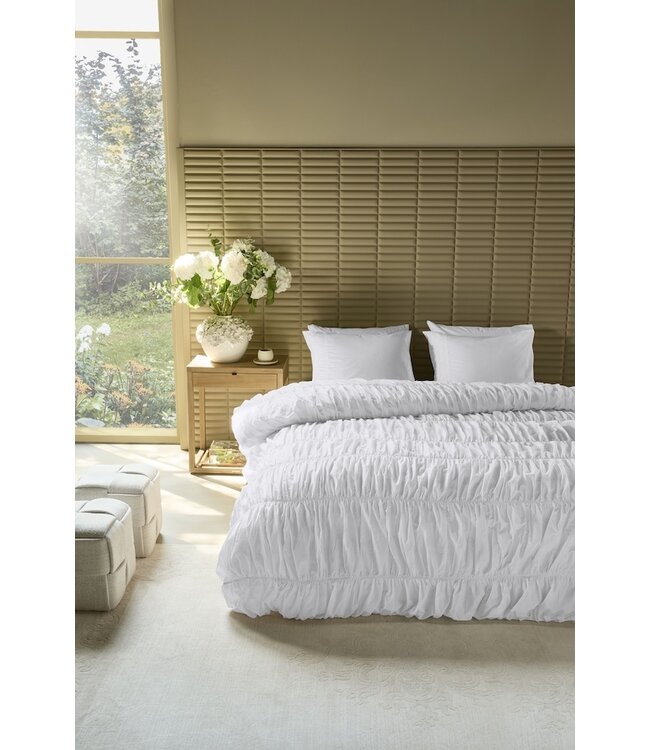 Rivièra Maison Ruffle Wit dekbedobertrek