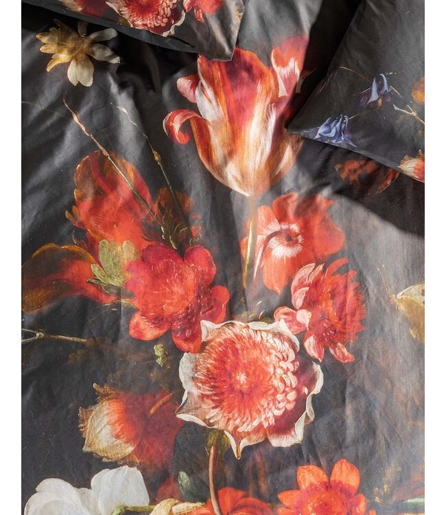 Essenza Blooming Story Dark brown dekbedovertrek