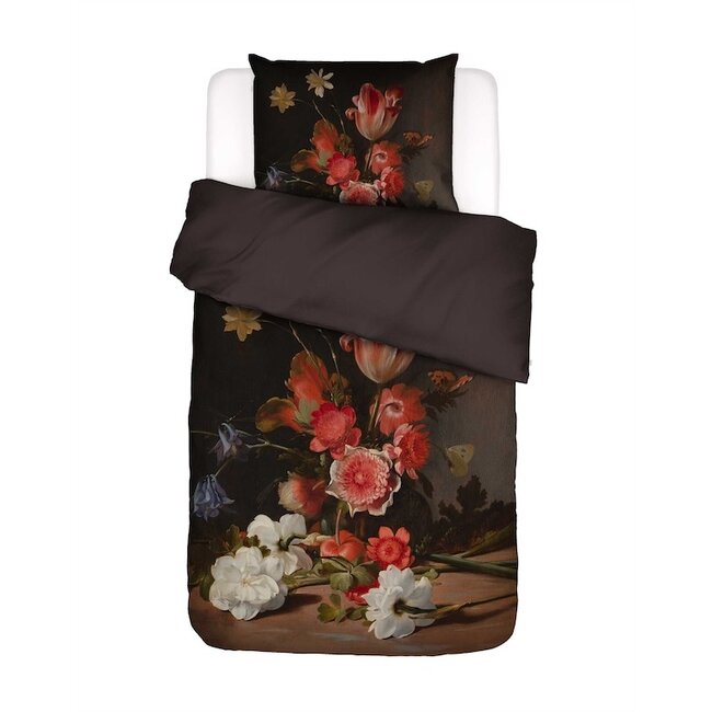 Essenza Blooming Story Dark brown dekbedovertrek