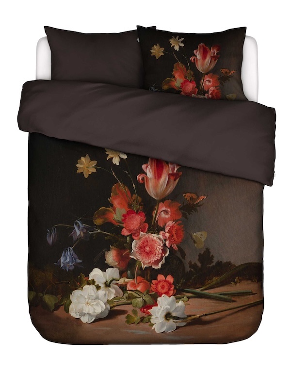 Essenza Blooming Story Dark brown dekbedovertrek