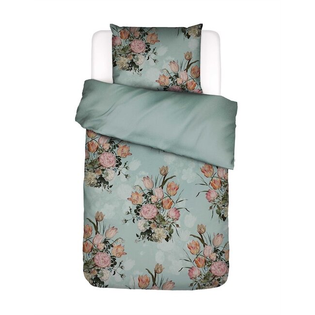 Essenza Tulip Bloom Surf green dekbedovertrek