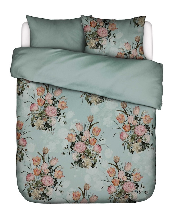 Essenza Tulip Bloom Surf green dekbedovertrek