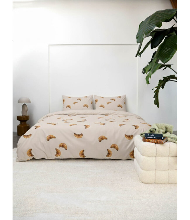 Snurk Croissants Beige dekbedovertrek