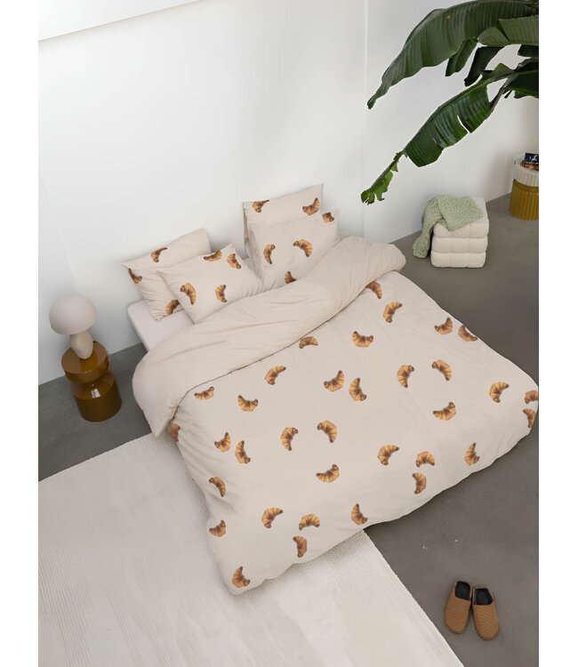 Snurk Croissants Beige dekbedovertrek