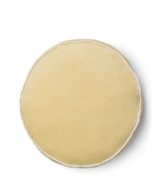 Essenza Essenza Lio Yellow straw kussen rond
