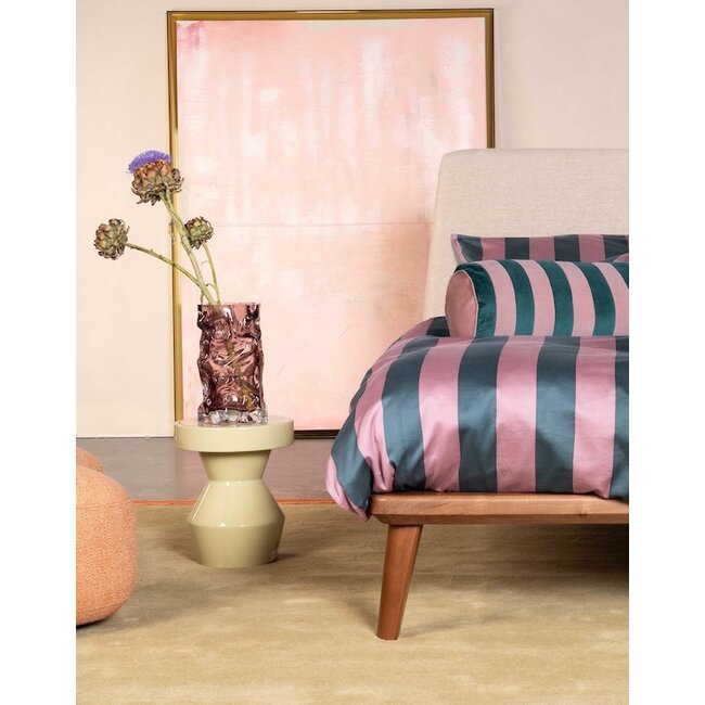 Essenza Minte Stripe Woodrose - Dark teal kussensloop