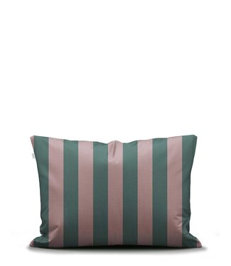 Essenza Essenza Minte Stripe Woodrose - Dark teal kussensloop