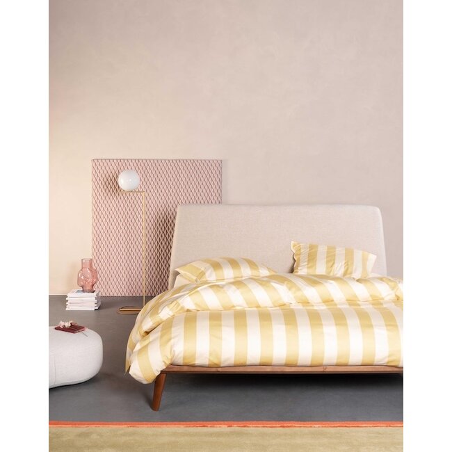 Essenza Minte Stripe Yellow straw - Vanilla kussensloop
