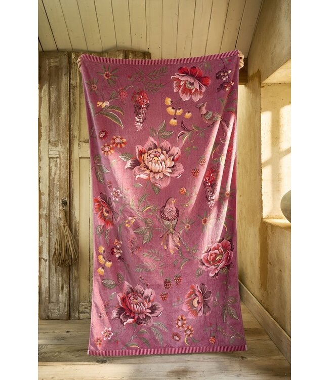 Pip Studio Secret Garden Beachtowel Roze 100x180