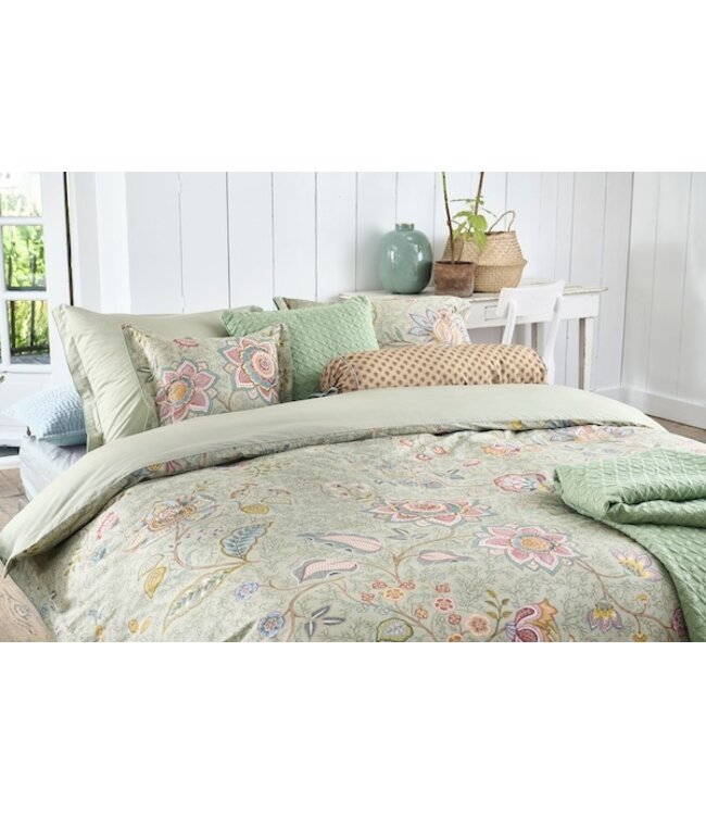 Pip Studio Mumbai Morning Square kussen Licht groen 53x53