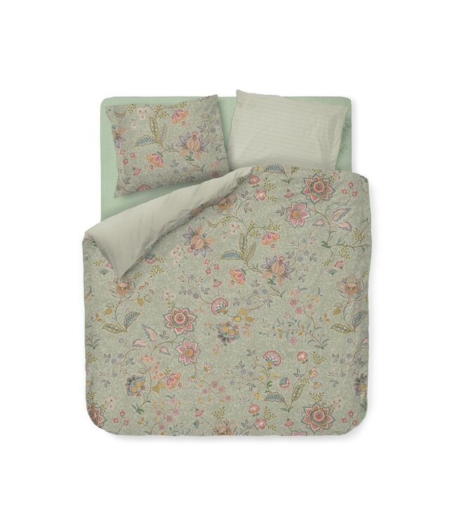 Pip Studio Mumbai Morning Licht groen kussensloop