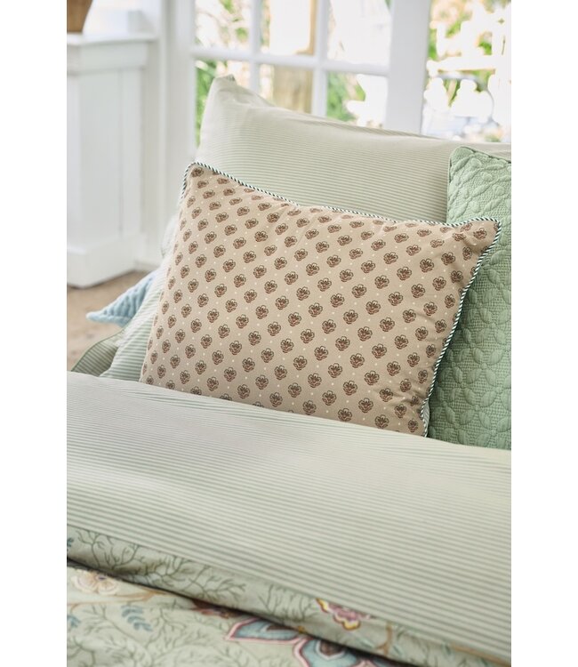 Pip Studio Jaipur Flower Square kussen Groen 40x40