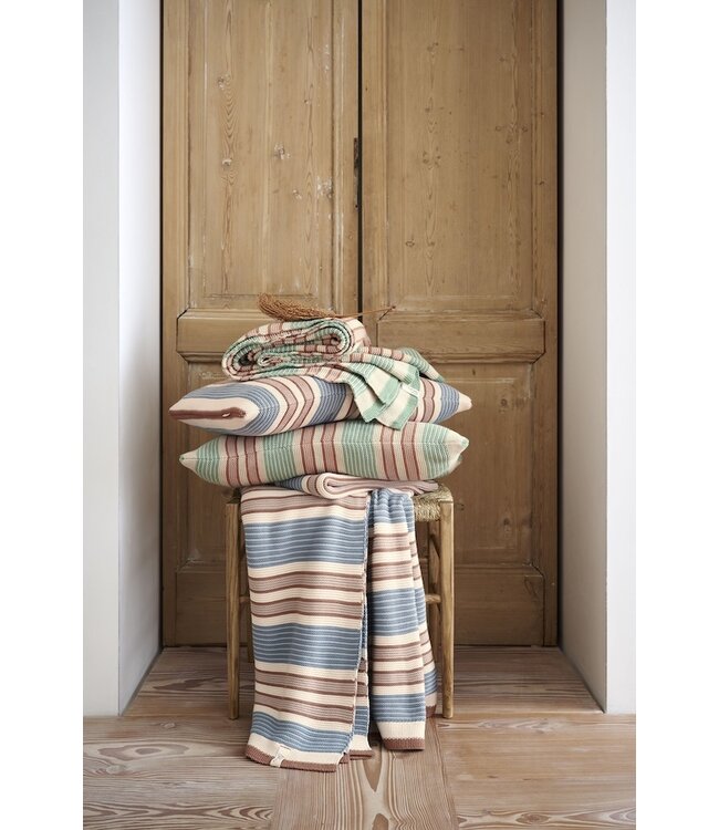 Pip Studio Bonsoir Combistripe Throw Groen 130x170