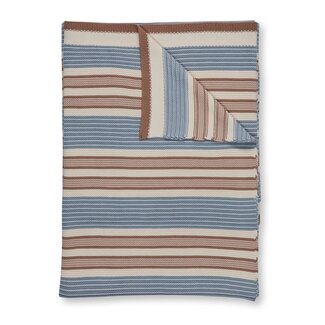 Pip Studio Pip Studio Bonsoir Combistripe Throw Blauw 130x170