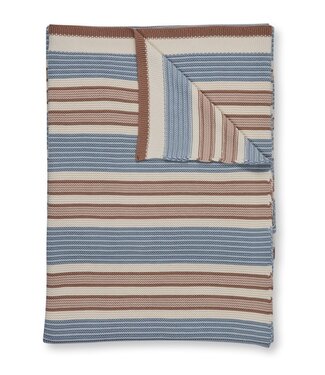 Pip Studio Pip Studio Bonsoir Combistripe Throw Blauw 130x170