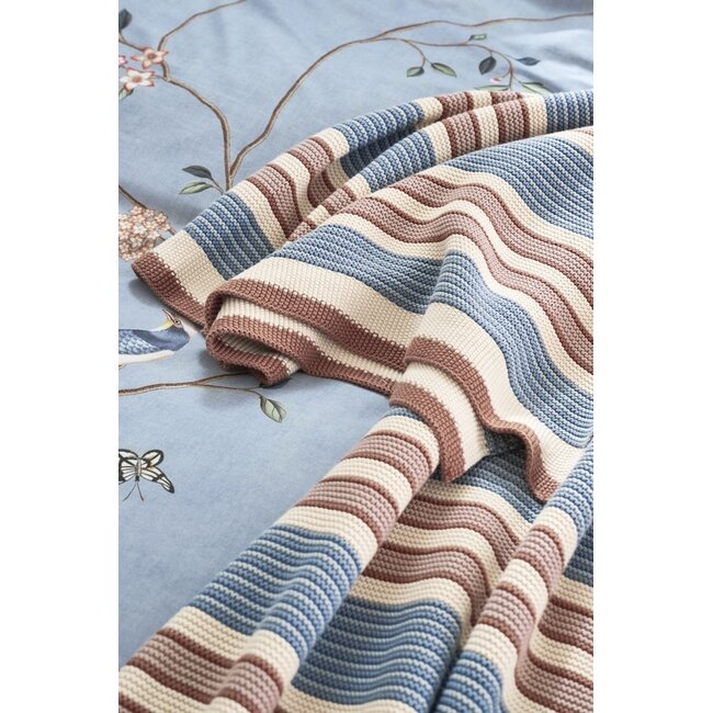Pip Studio Bonsoir Combistripe Throw Blauw 130x170
