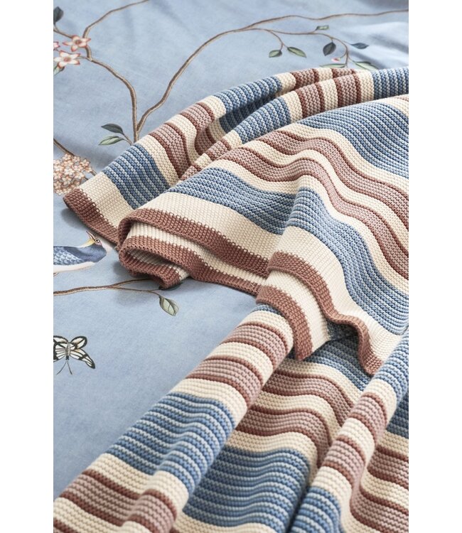 Pip Studio Bonsoir Combistripe Throw Blauw 130x170