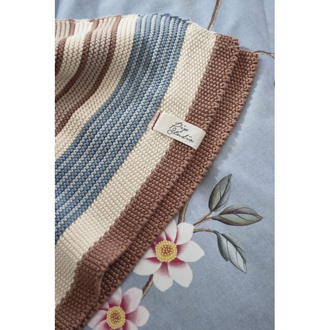 Pip Studio Bonsoir Combistripe Throw Blauw 130x170