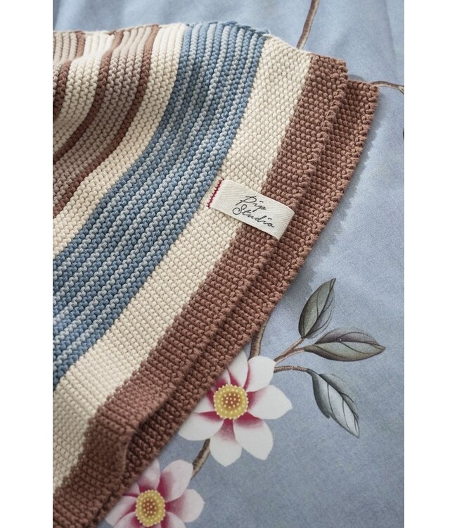 Pip Studio Bonsoir Combistripe Throw Blauw 130x170