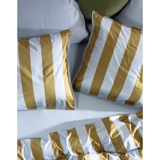 Essenza Minte Stripe Cedar green-Ice blue Dekbedovertrek