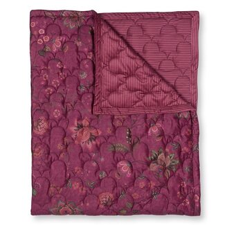 Pip Studio Pip Studio Mumbai Morning Velvet Quilt Donker roze