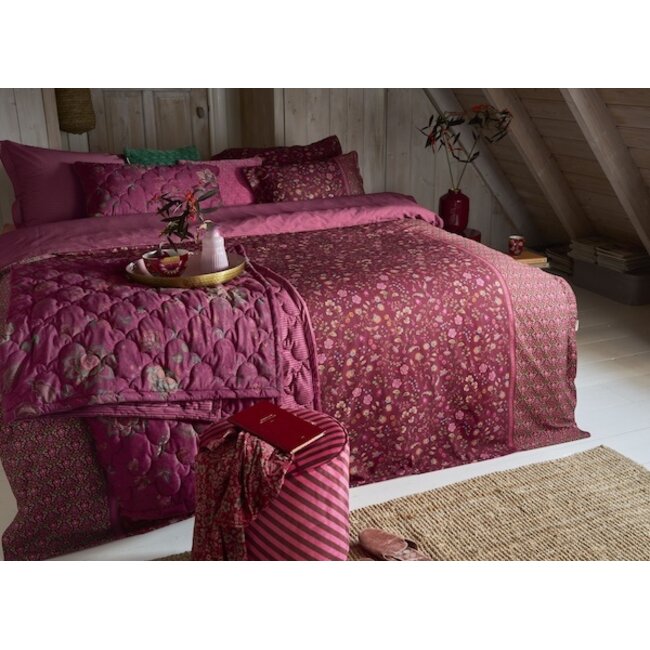 Pip Studio Flora Bangalore Donker roze dekbedovertrek
