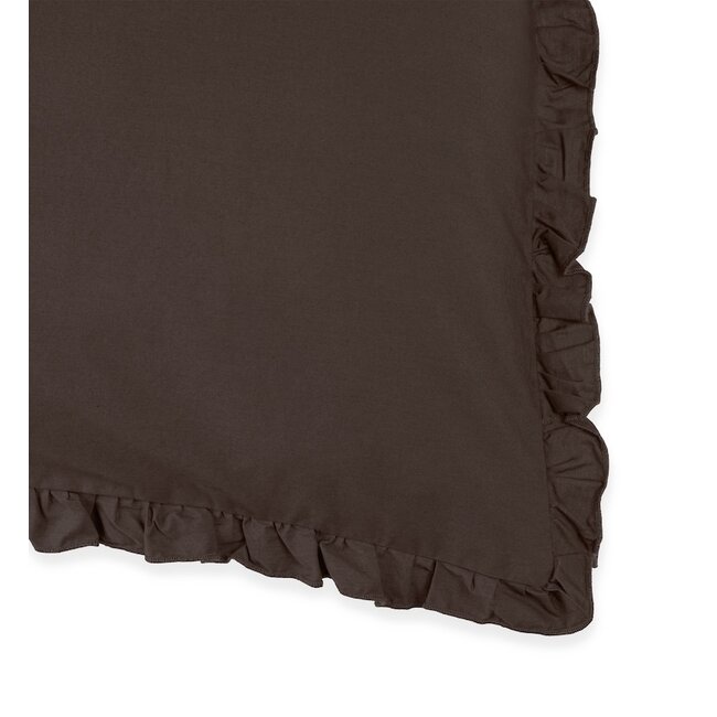 Vandyck Pure 83 Percale Ruffle dark truffle dekbedovertrek