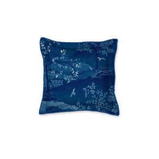 Pip Studio Pip Studio Sundara Wood Square Cushion Donkerblauw