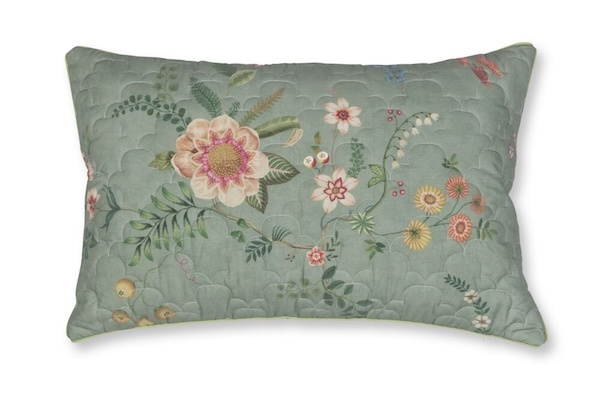 Pip Studio Everbloom Quilted Cushion Groen