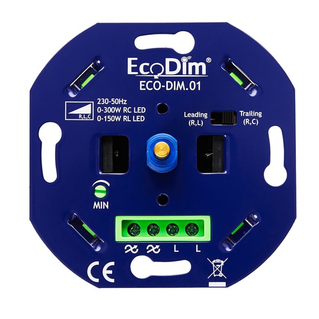 EcoDim Variateur LED universel Encastré Phase on/off 0-300W
