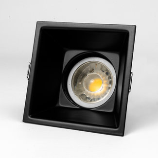 PURPL Luminaire LED GU10 'Brooklyn' Noir Carré Inclinable incl. douille