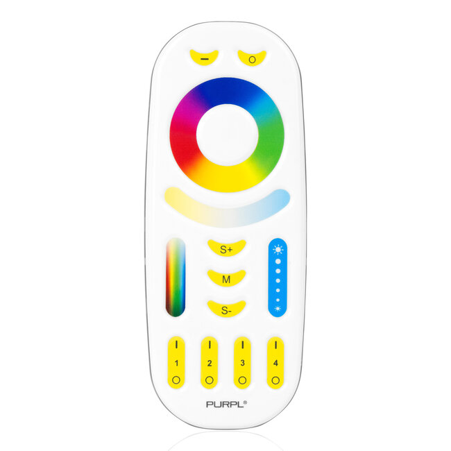 PURPL Mi-Light RGB+CCT Télécommande 4 Zone Blanche | FUT092