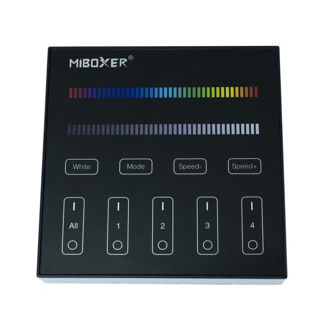 MiBoxer/Mi-Light Commande Murale 4 Zones RGB/RGBW Noir