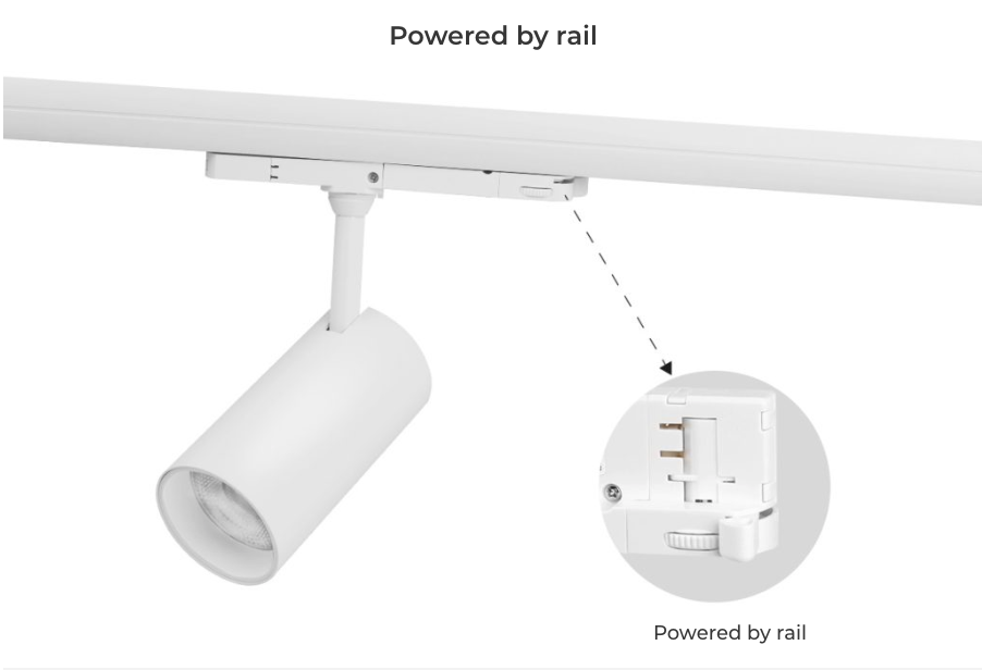 Spot sur rail LED 10W blanc moderne triphasé showroom