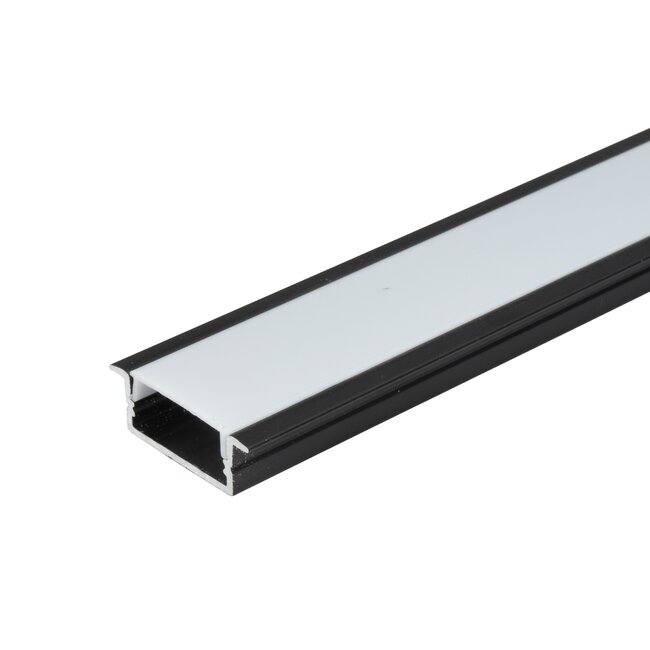 PURPL Profilé Aluminium pour Ruban LED 1,5m 17,5x7mm Encastrable Noir