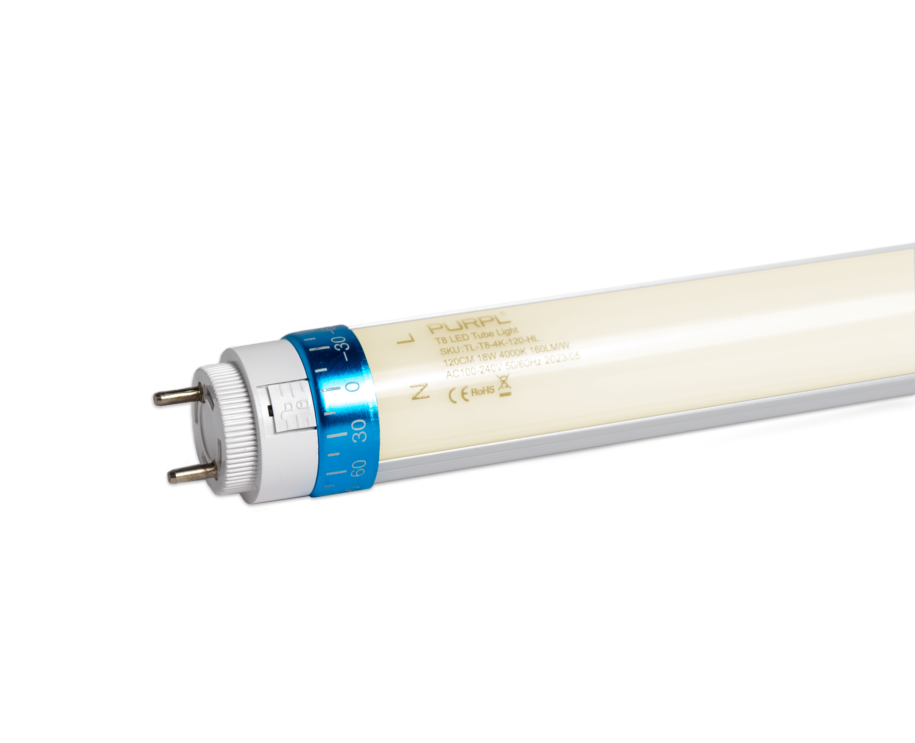 Tube néon Led T8 150cm blanc froid 6000K 24 W avec starter