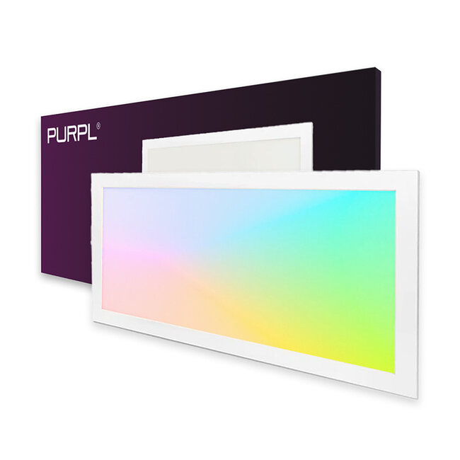 PURPL Panneau LED - 30x60 - RGB+CCT - Dimmable -24W - Multicolore + Blanc - Sans scintillement - Edgelit