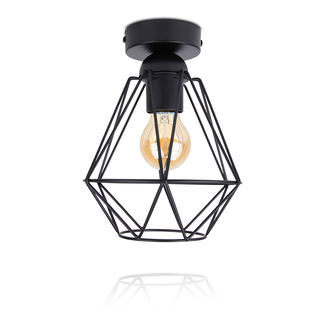 PURPL Plafonnier Noir | Ø18cm | Incl. Ampoule E27 - 4w - 2400K - Dimmable | Design industriel | Métal