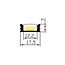 PURPL Profilé en aluminium pour ruban LED - 1,5m - 17.5x7mm - Montage en saillie