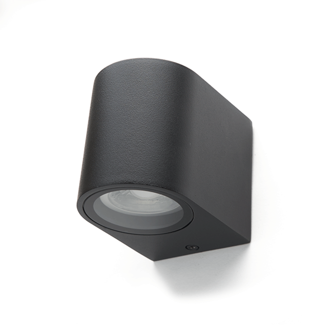 PURPL Applique murale - Ampoule LED GU10 - En forme de D - Noir