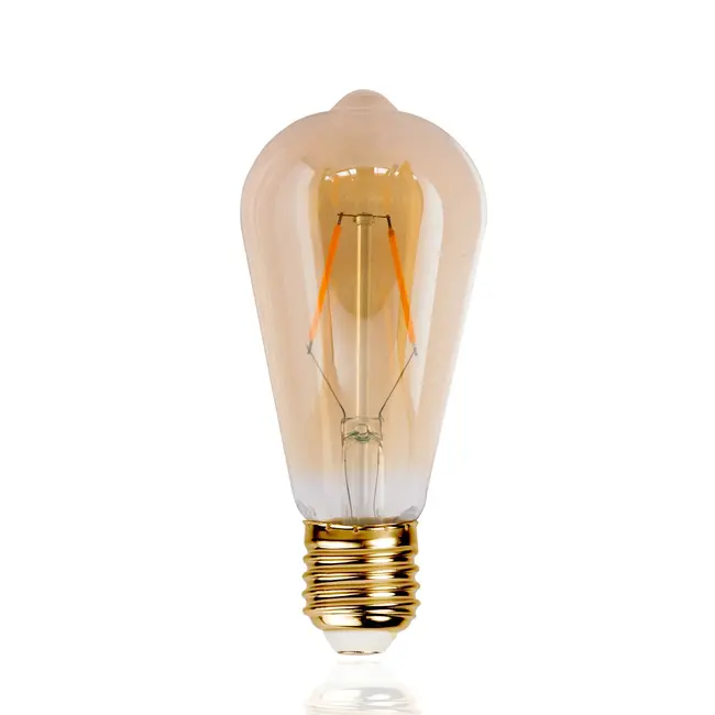 PURPL Ampoule LED E27 à Filament - 2200K - 4W - Dimmable - ST64 Ambre